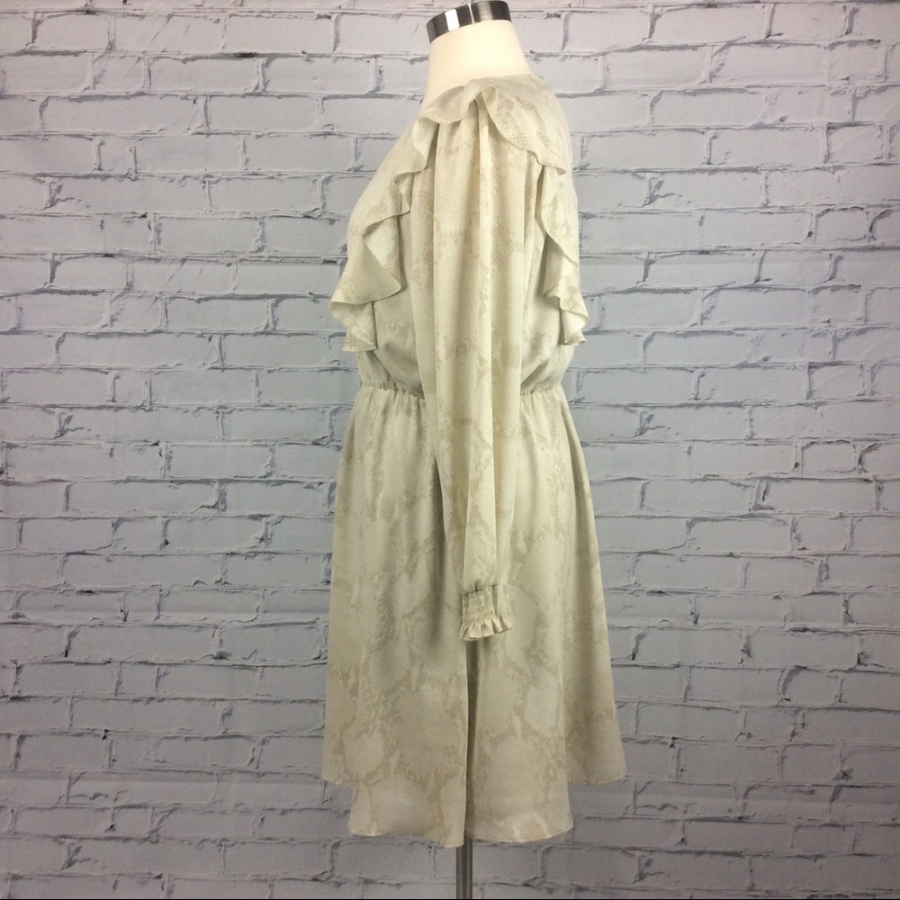 Banana Republic Ruffle Snake Print Dress, Size XL - Picture 4 of 12